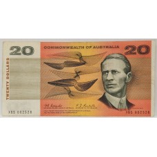 AUSTRALIA 1967 . TWENTY 20 DOLLARS BANKNOTE . COOMBS/RANDALL . LAST PREFIX XBS